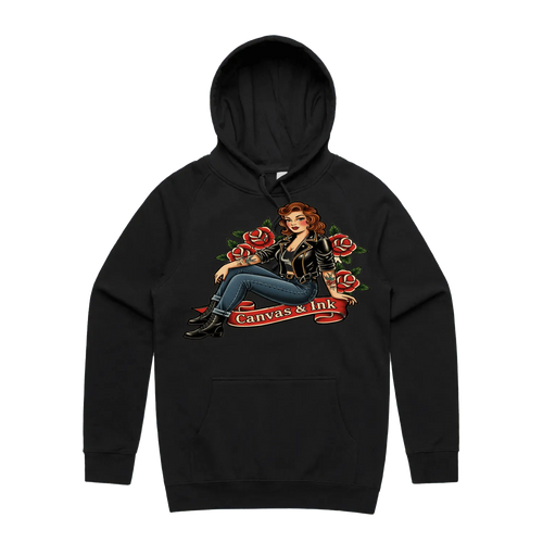 Black front flat lay