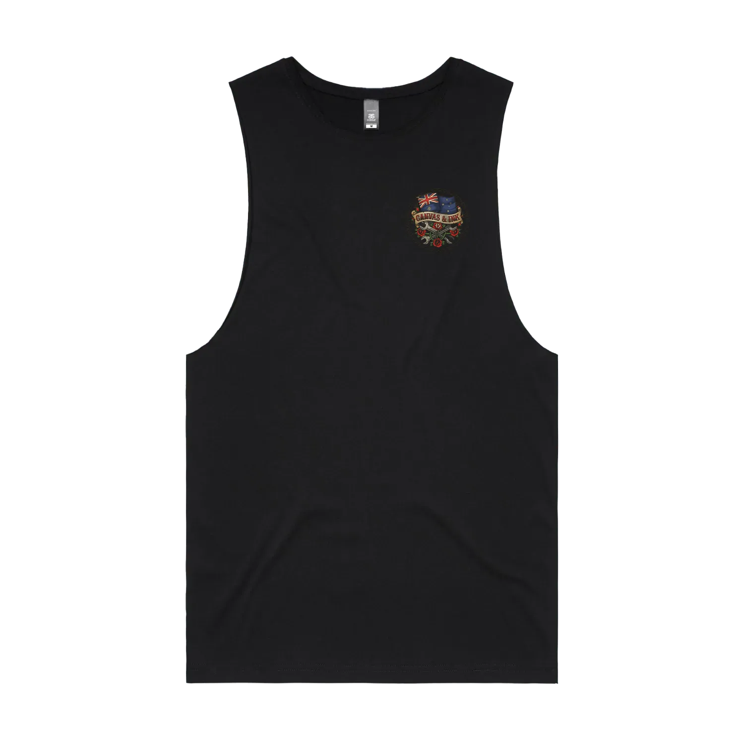 Black front flat lay