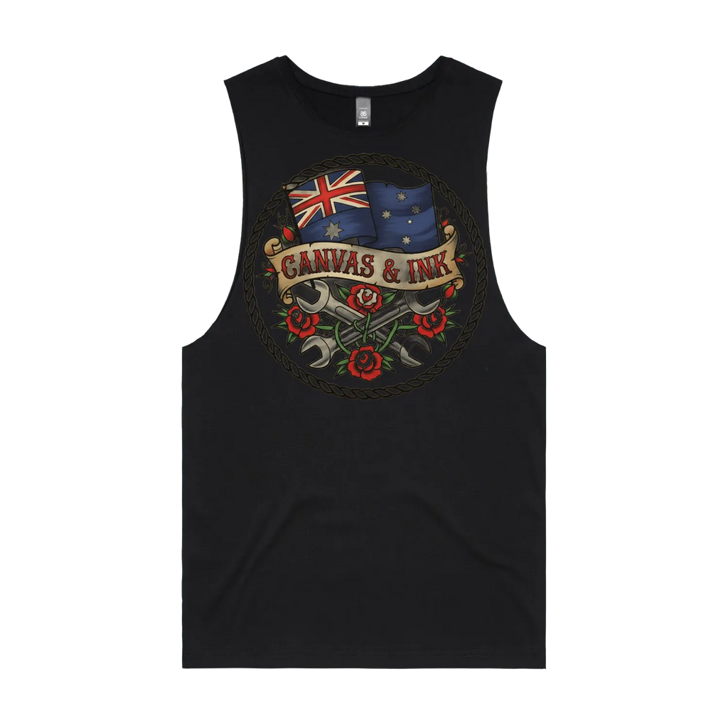 Black front flat lay