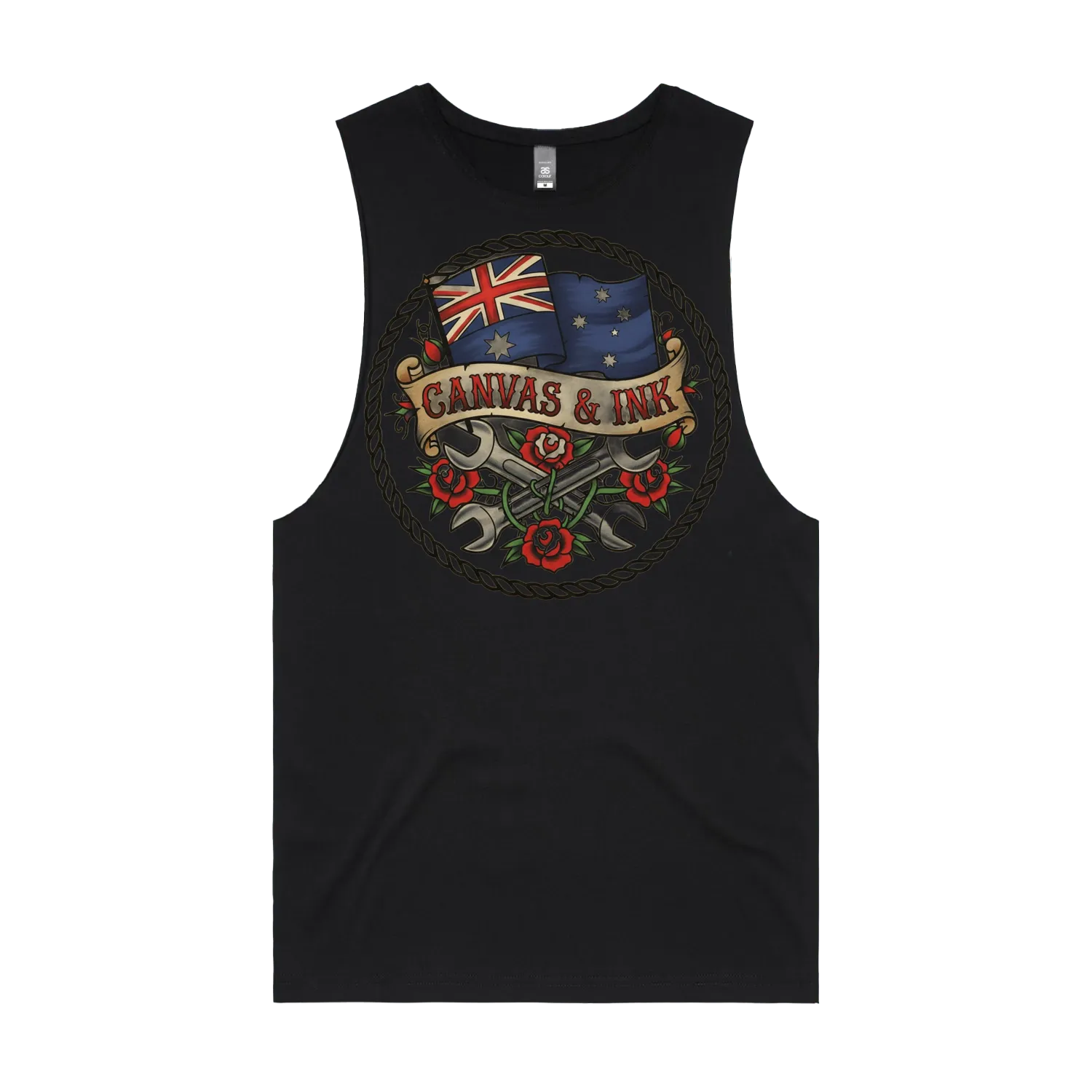 Black front flat lay