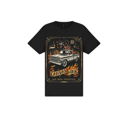 Black front flat lay