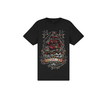 Black front flat lay