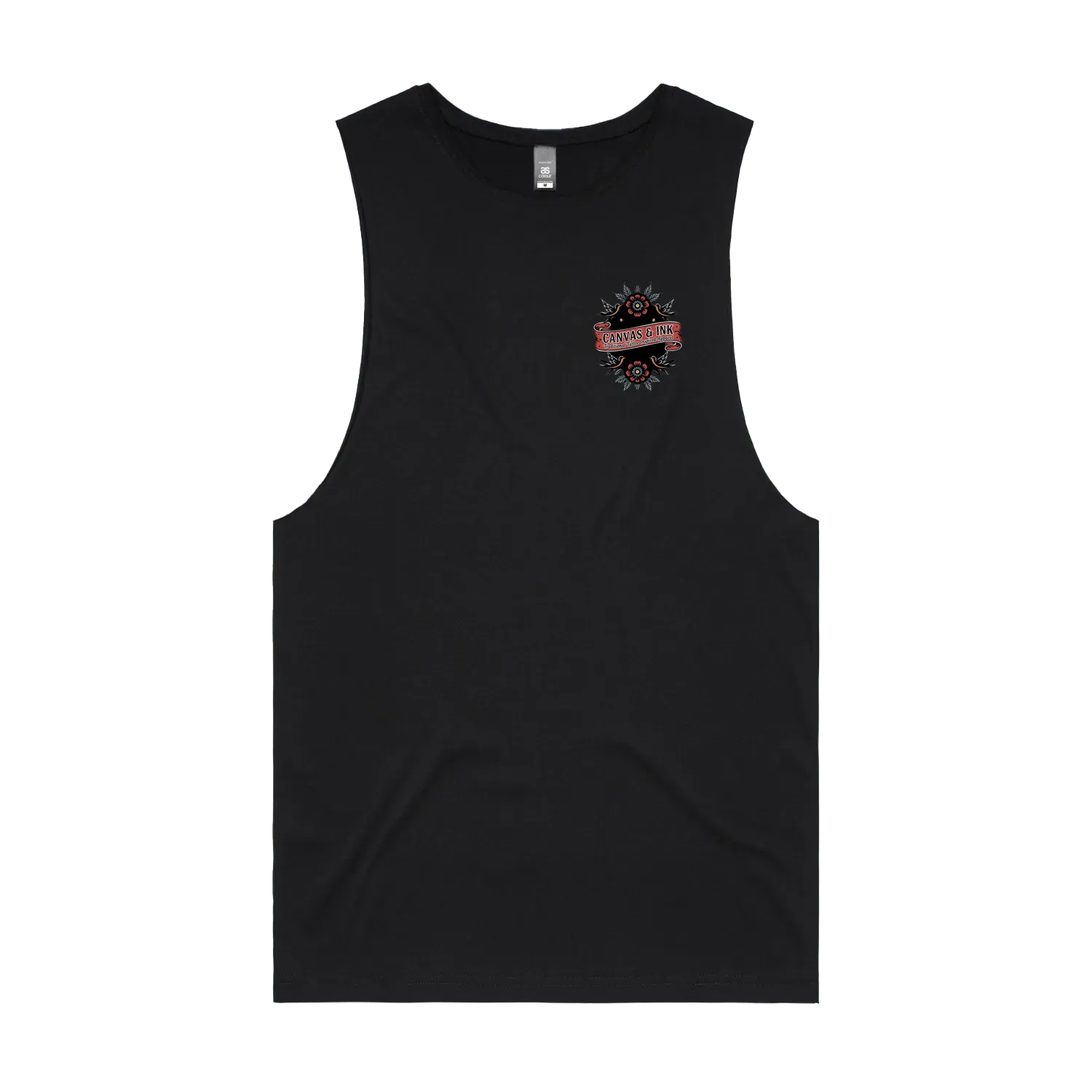 Black front flat lay