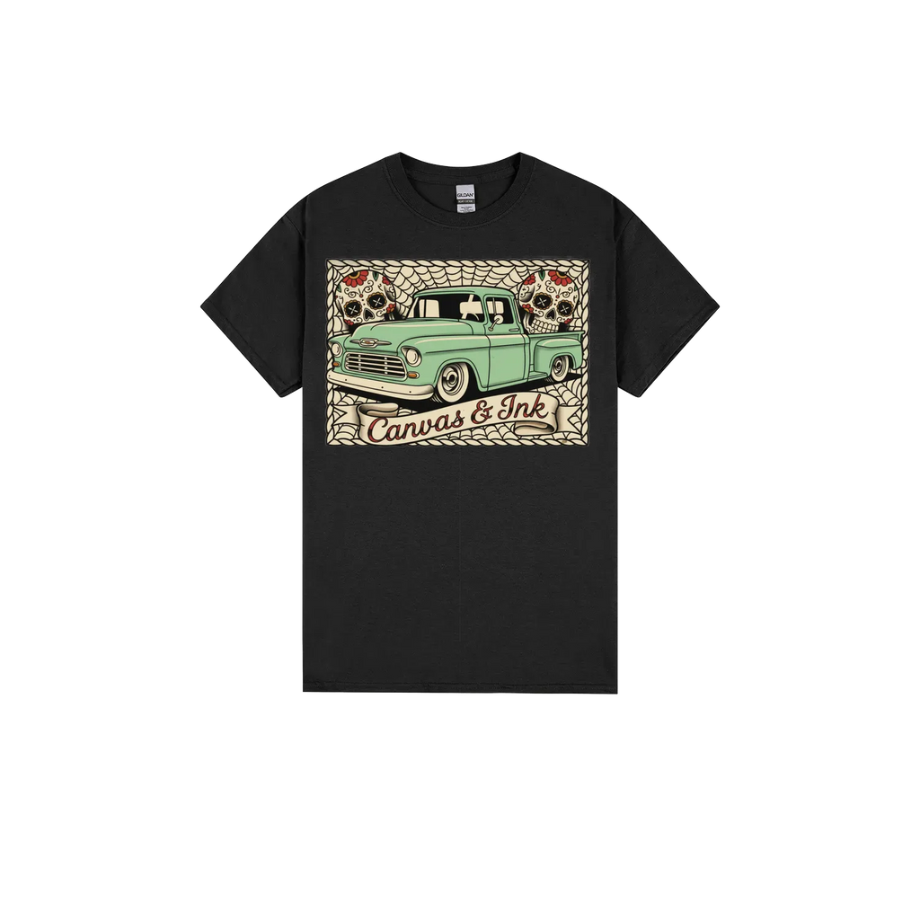 Black front flat lay