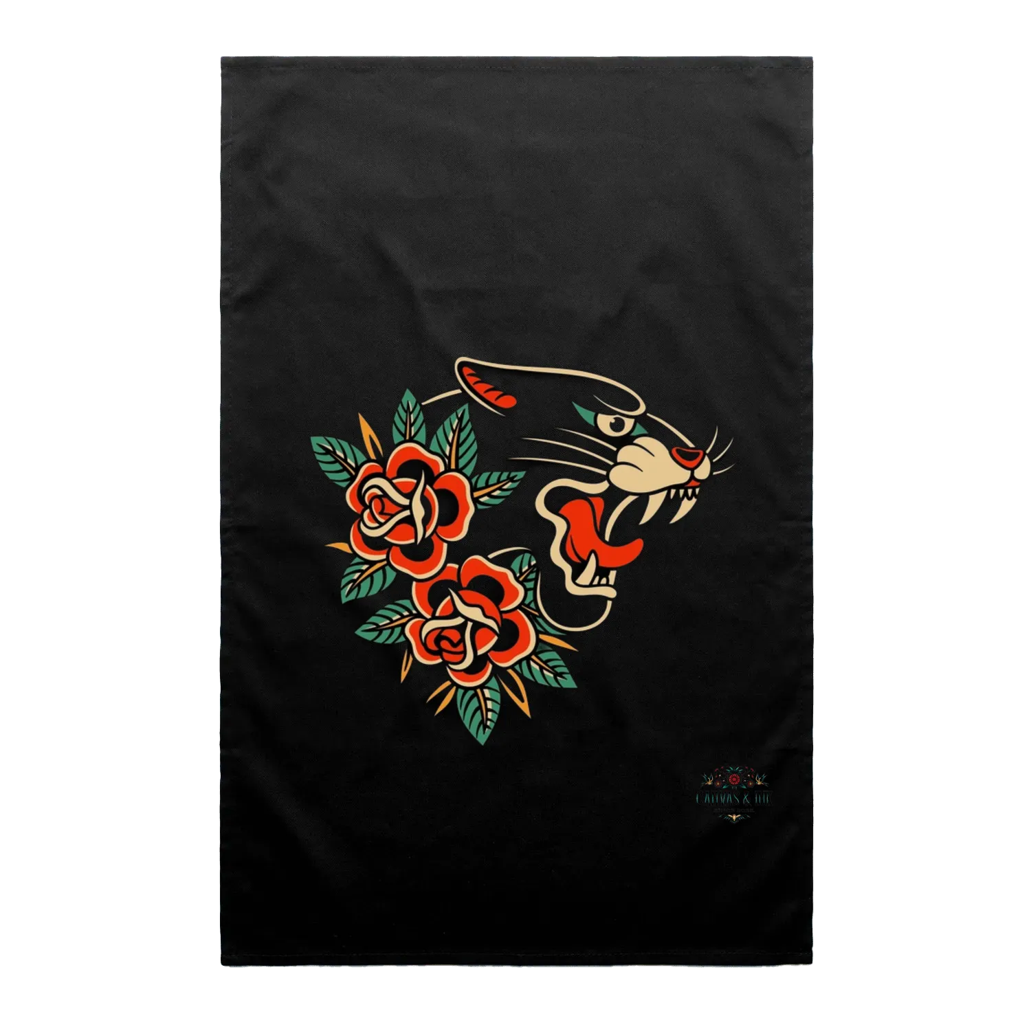 Black front flat lay