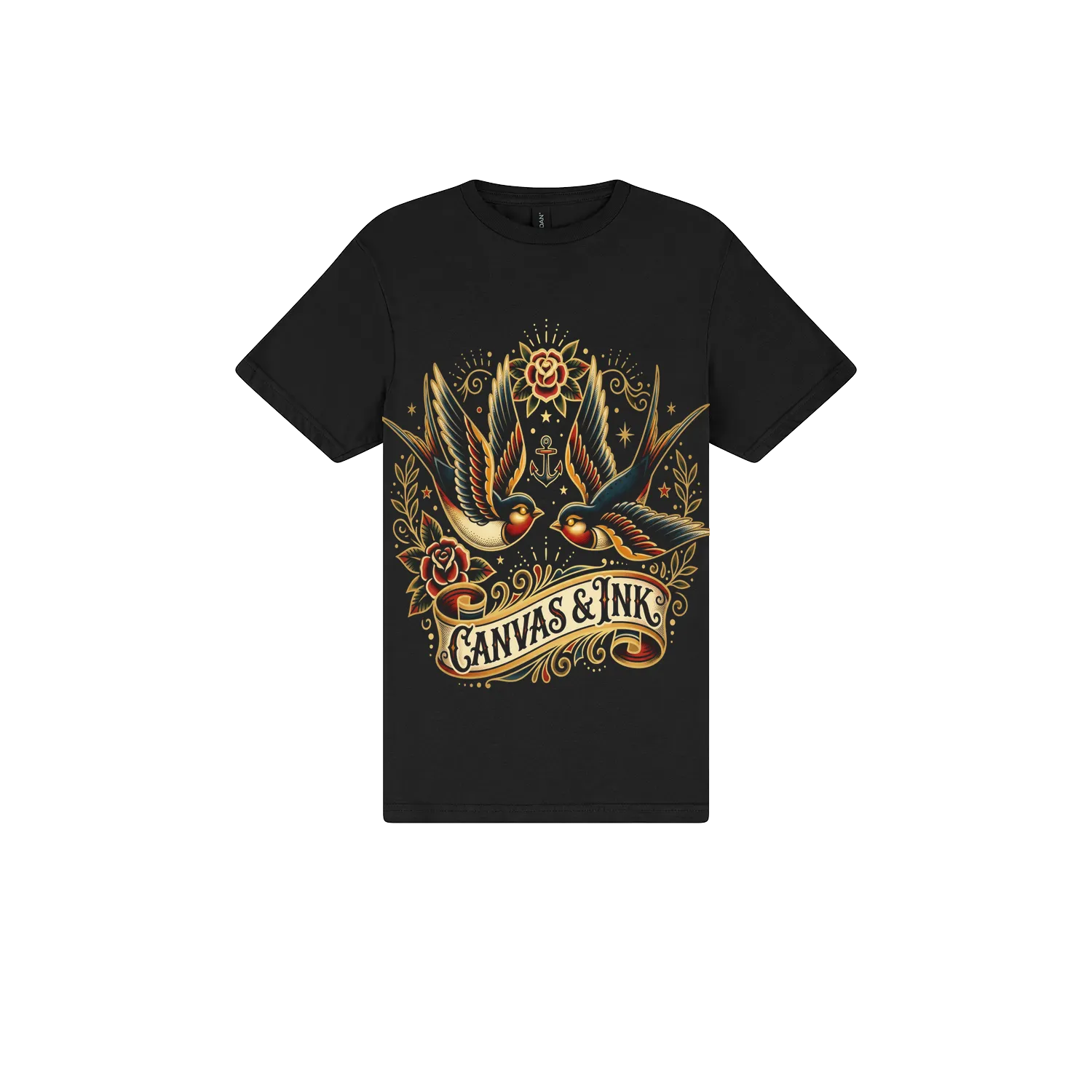 Black front flat lay