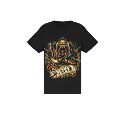 Black front flat lay