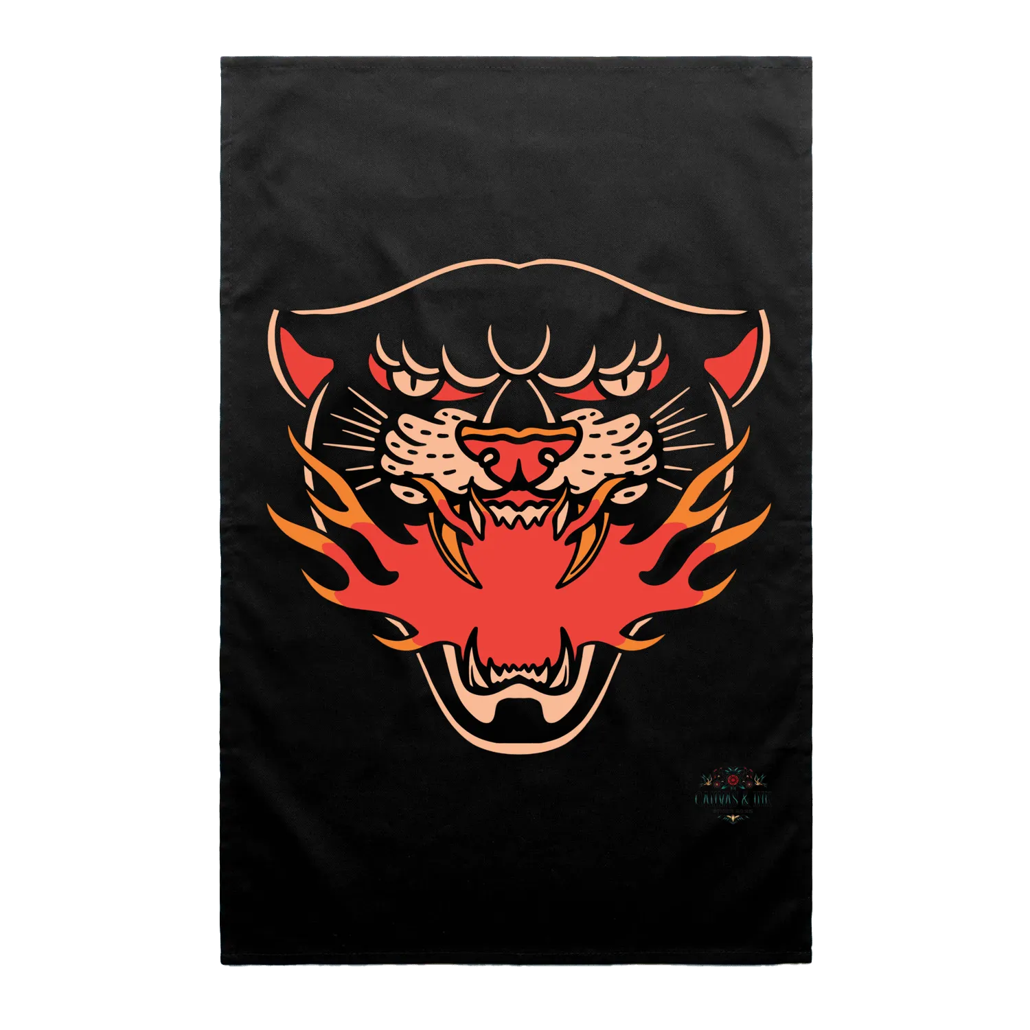 Black front flat lay