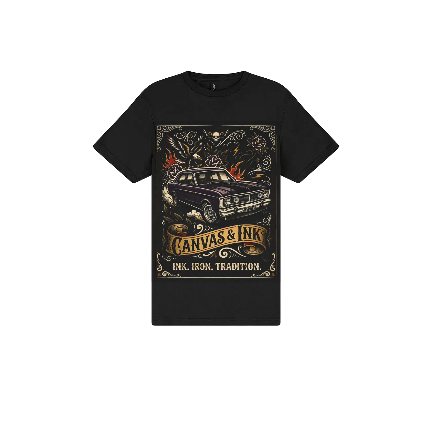 Black front flat lay