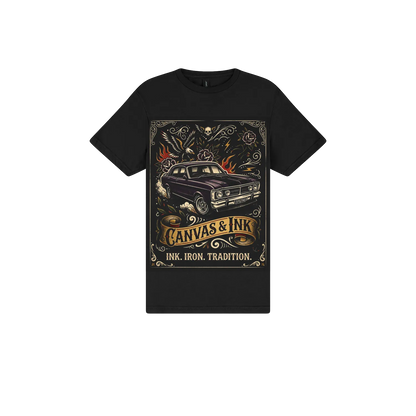 Black front flat lay