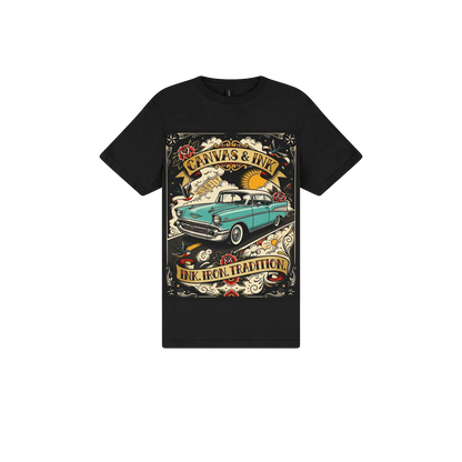 Black front flat lay
