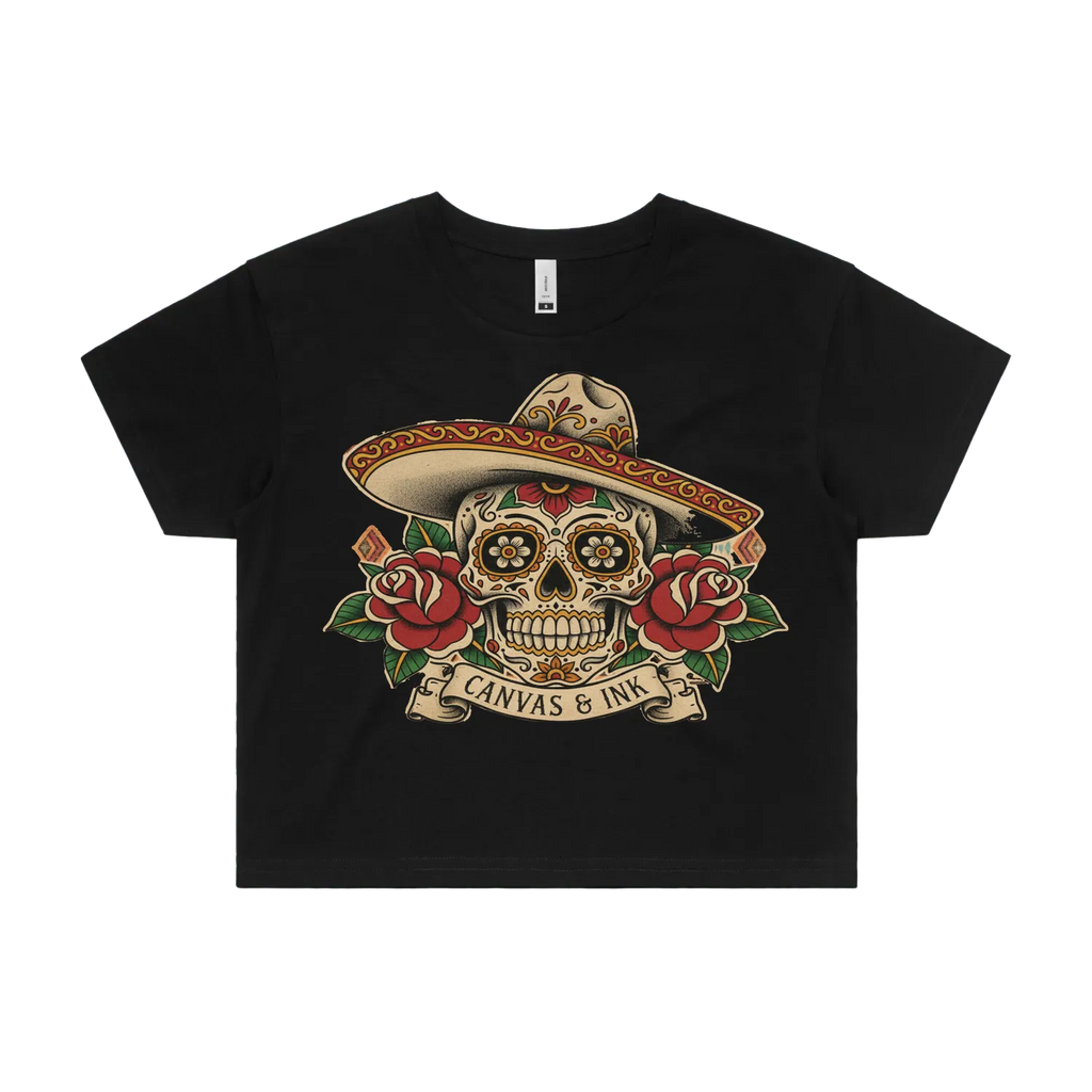 Black front flat lay