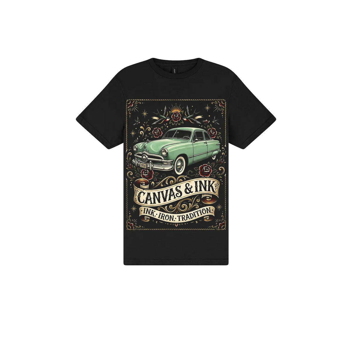 Black front flat lay