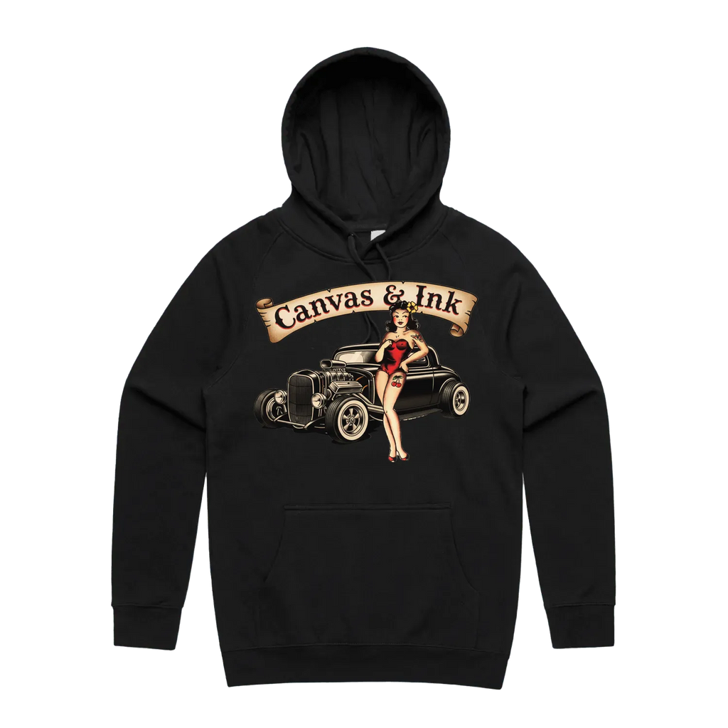 Black front flat lay