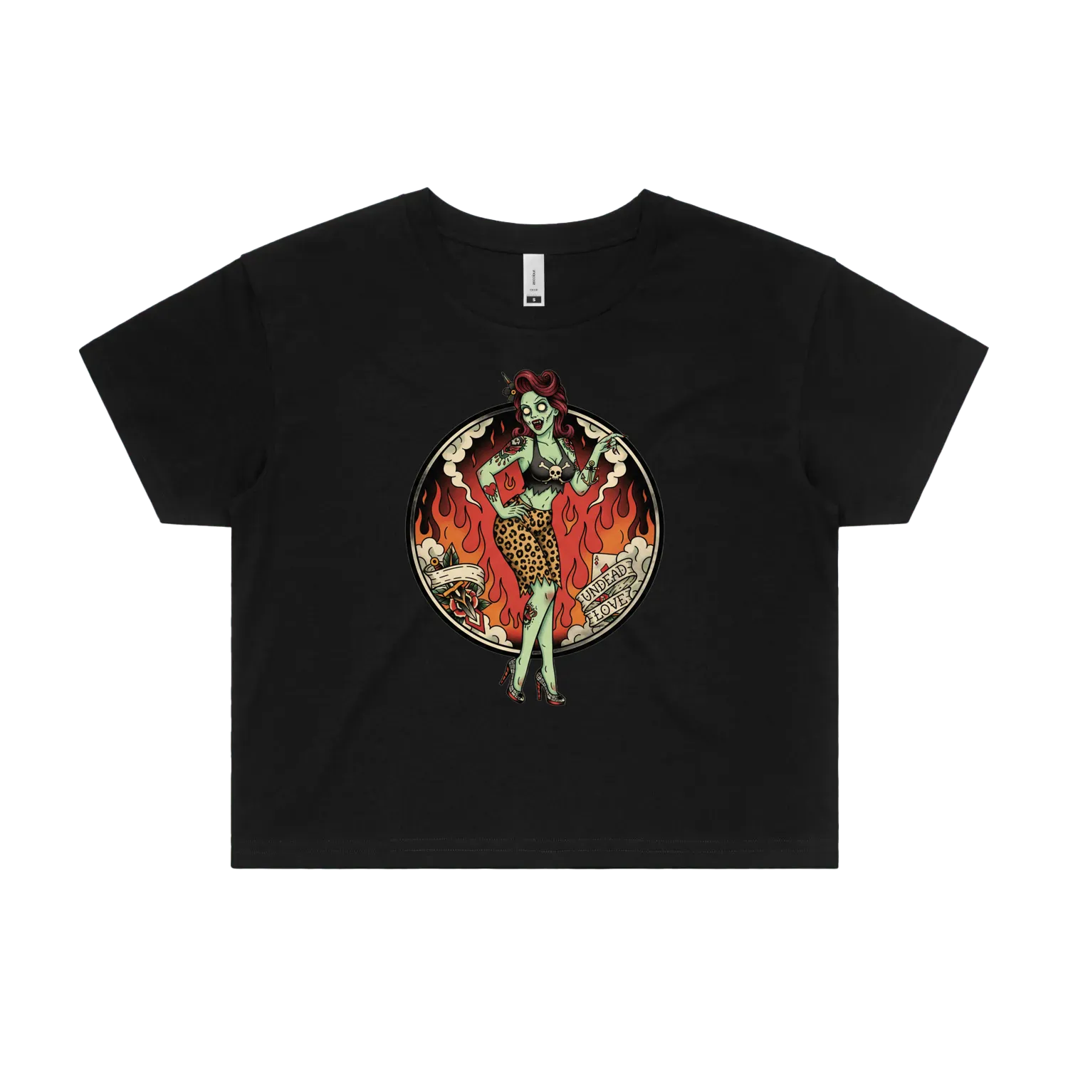 Black front flat lay