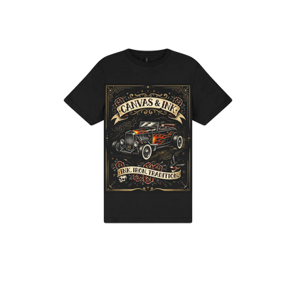 Black front flat lay