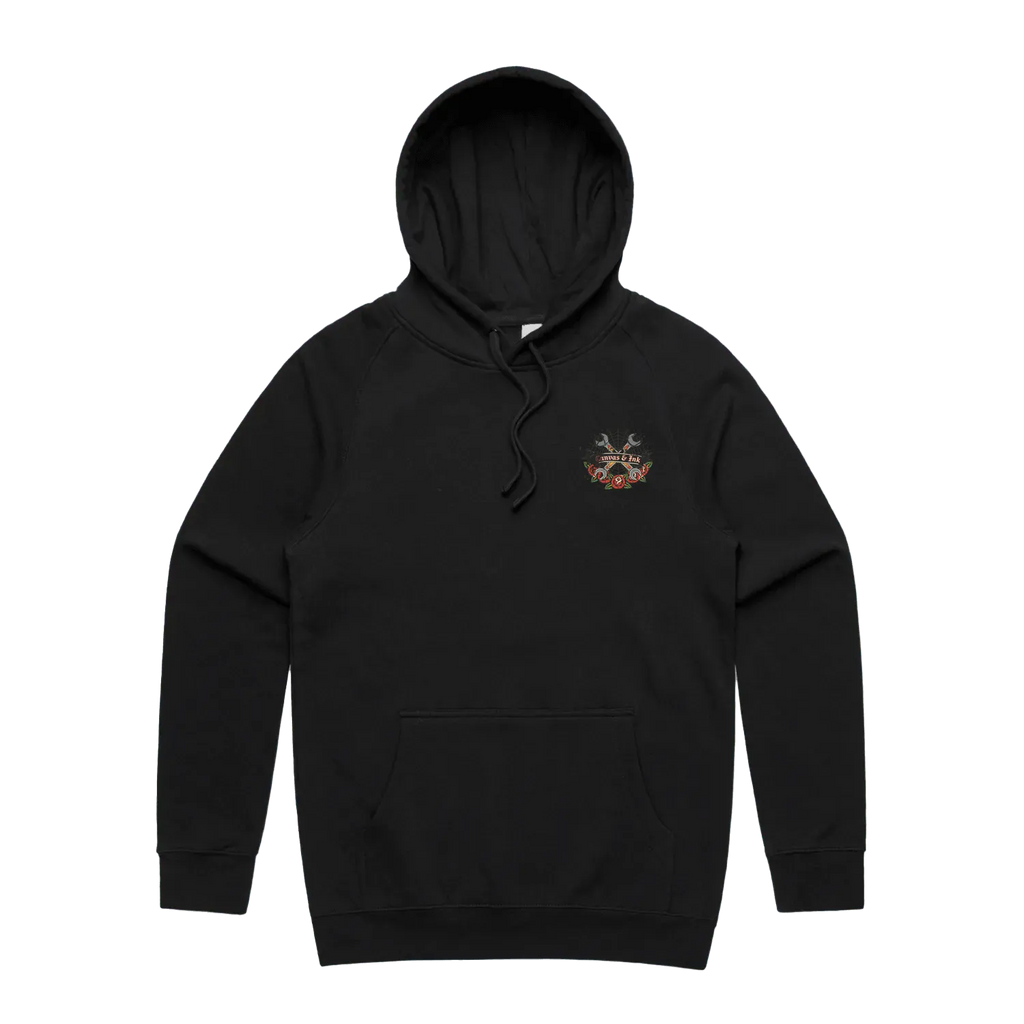 Black front flat lay