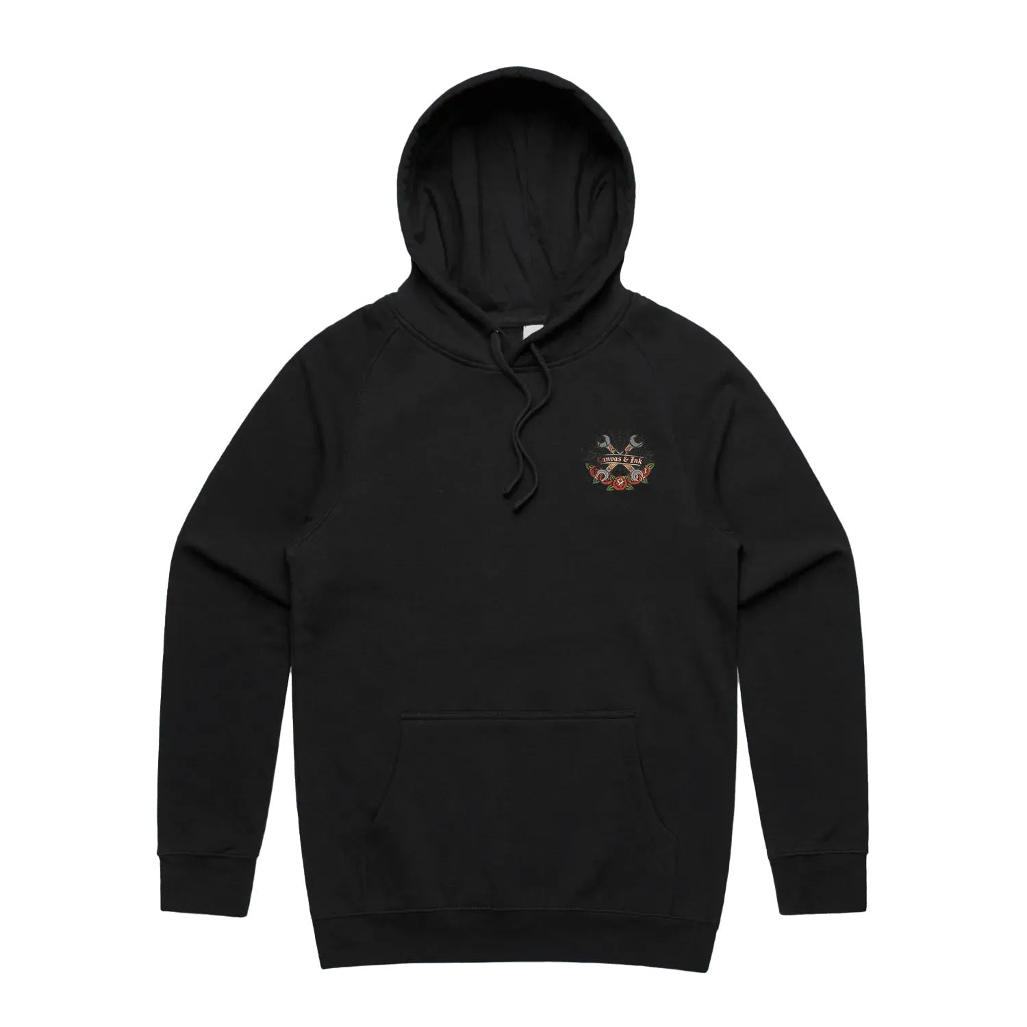 Black front flat lay