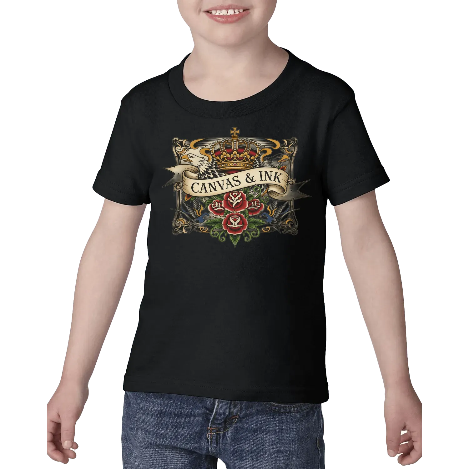 Black front flat lay