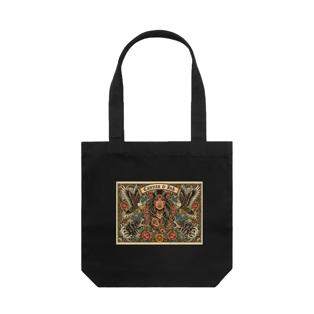 Black front flat lay