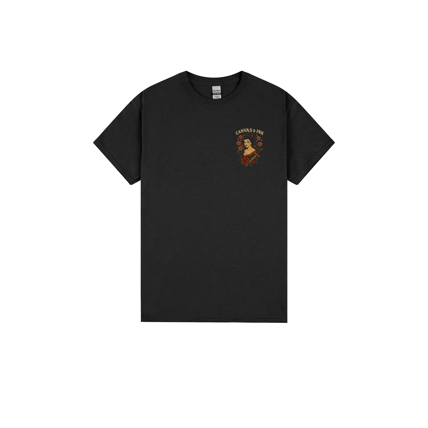 Black front flat lay