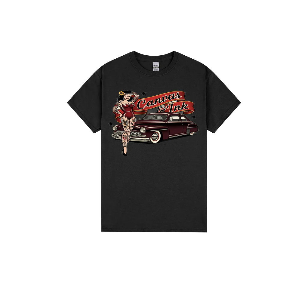 Black front flat lay