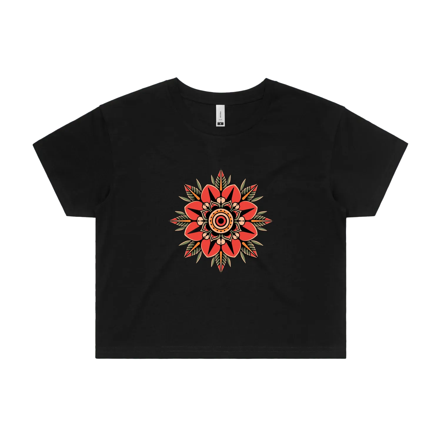 Black front flat lay