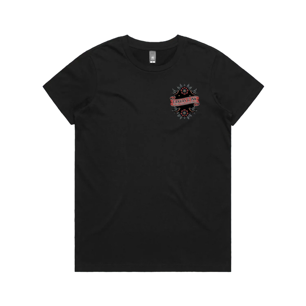 Black front flat lay