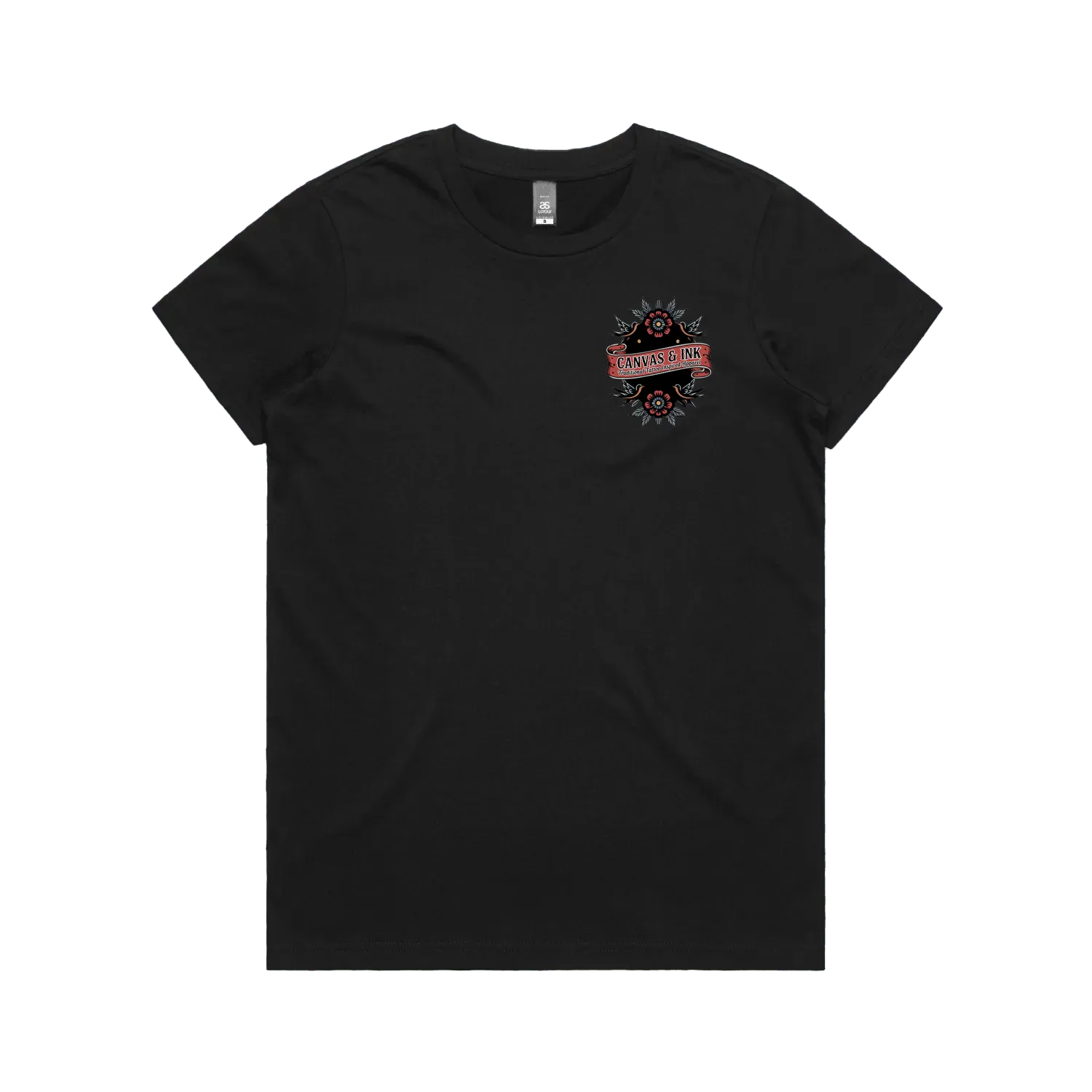 Black front flat lay