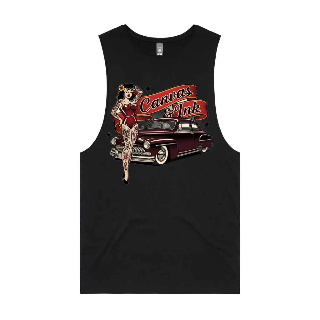 Black front flat lay