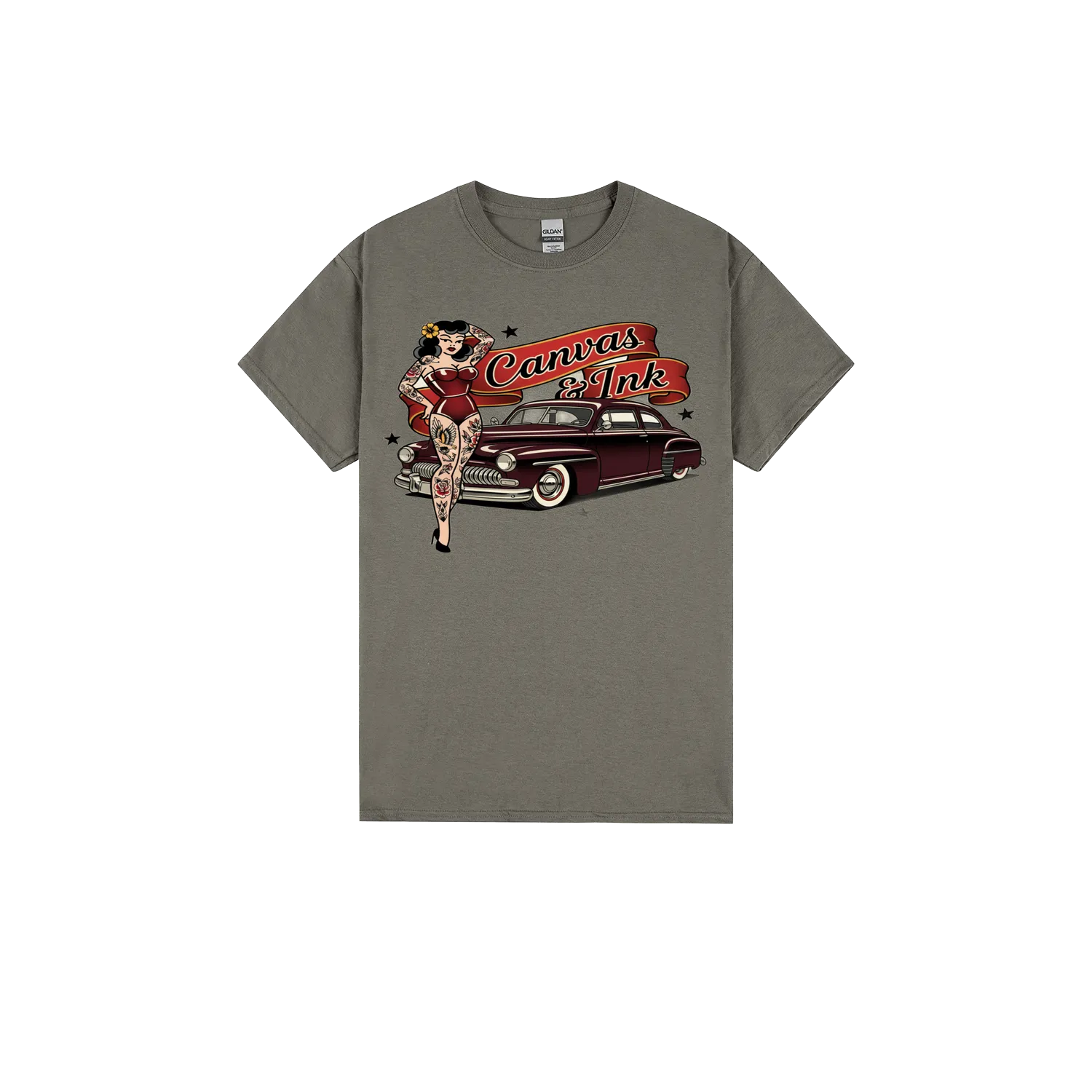 Charcoal front flat lay