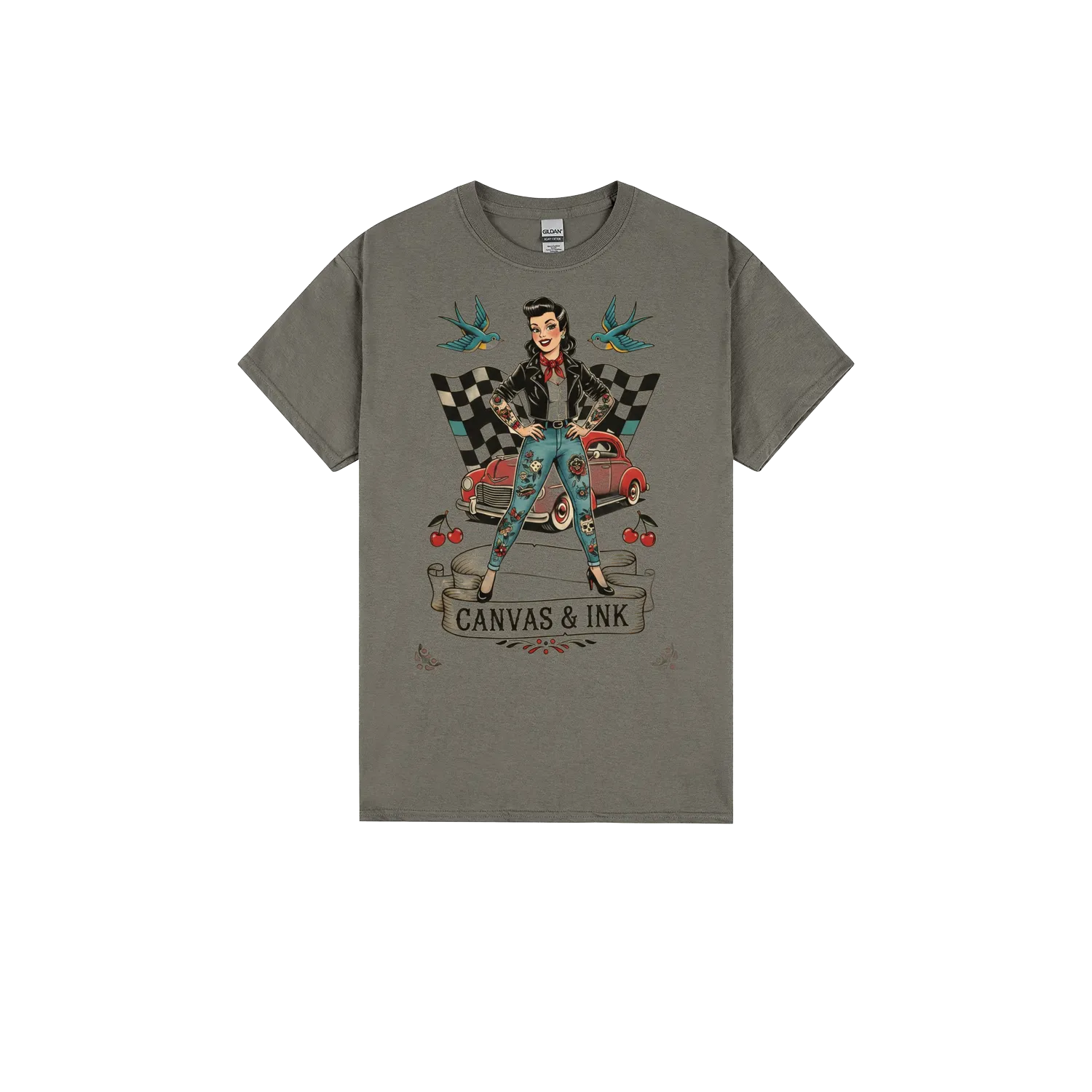 Charcoal front flat lay