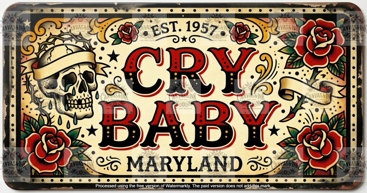 Cry Baby Licence Plate