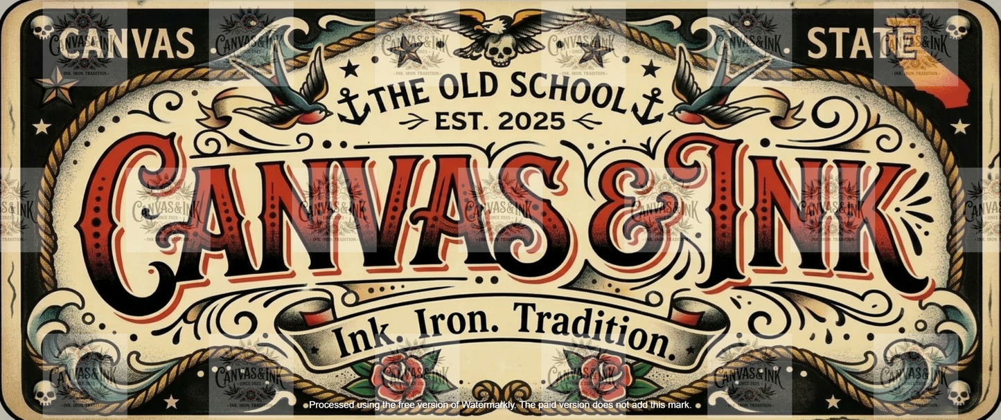 Canvas & Ink Licence Plate