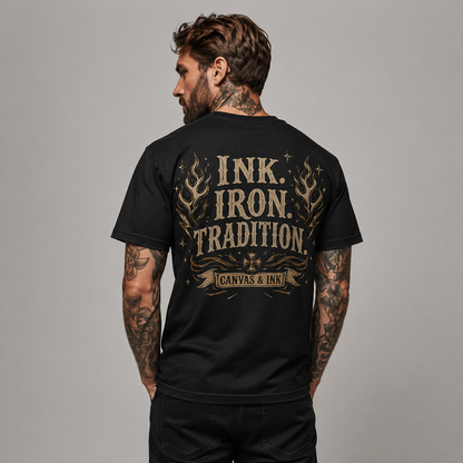Ink. Iron. Tradition. Gold T-Shirt