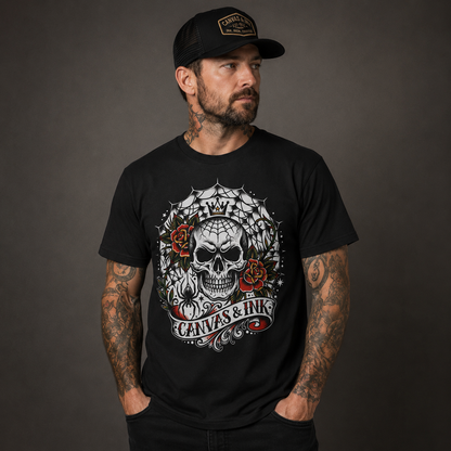 Webbed Skull T-shirt - FRONT PRINT