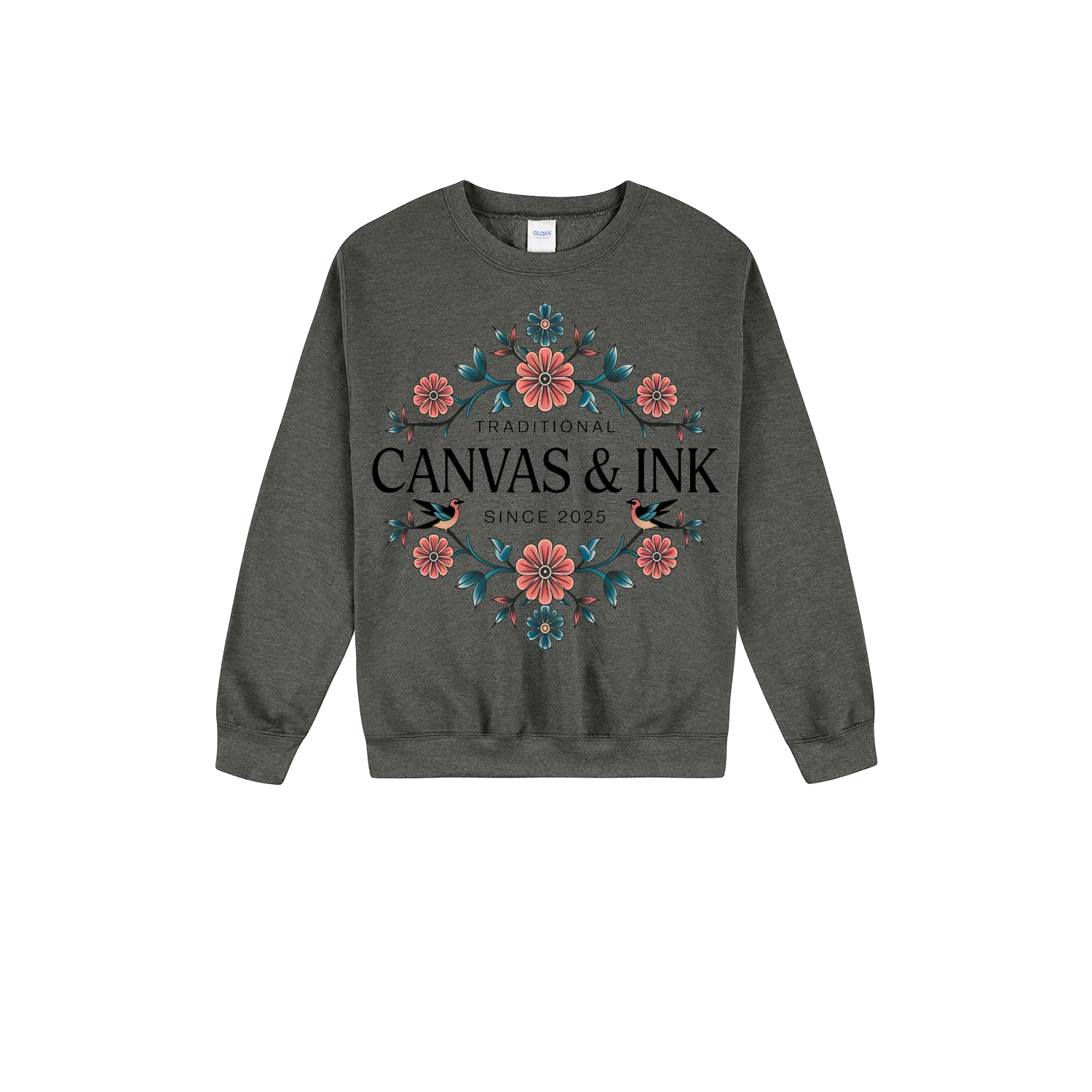 Dark Heather front flat lay