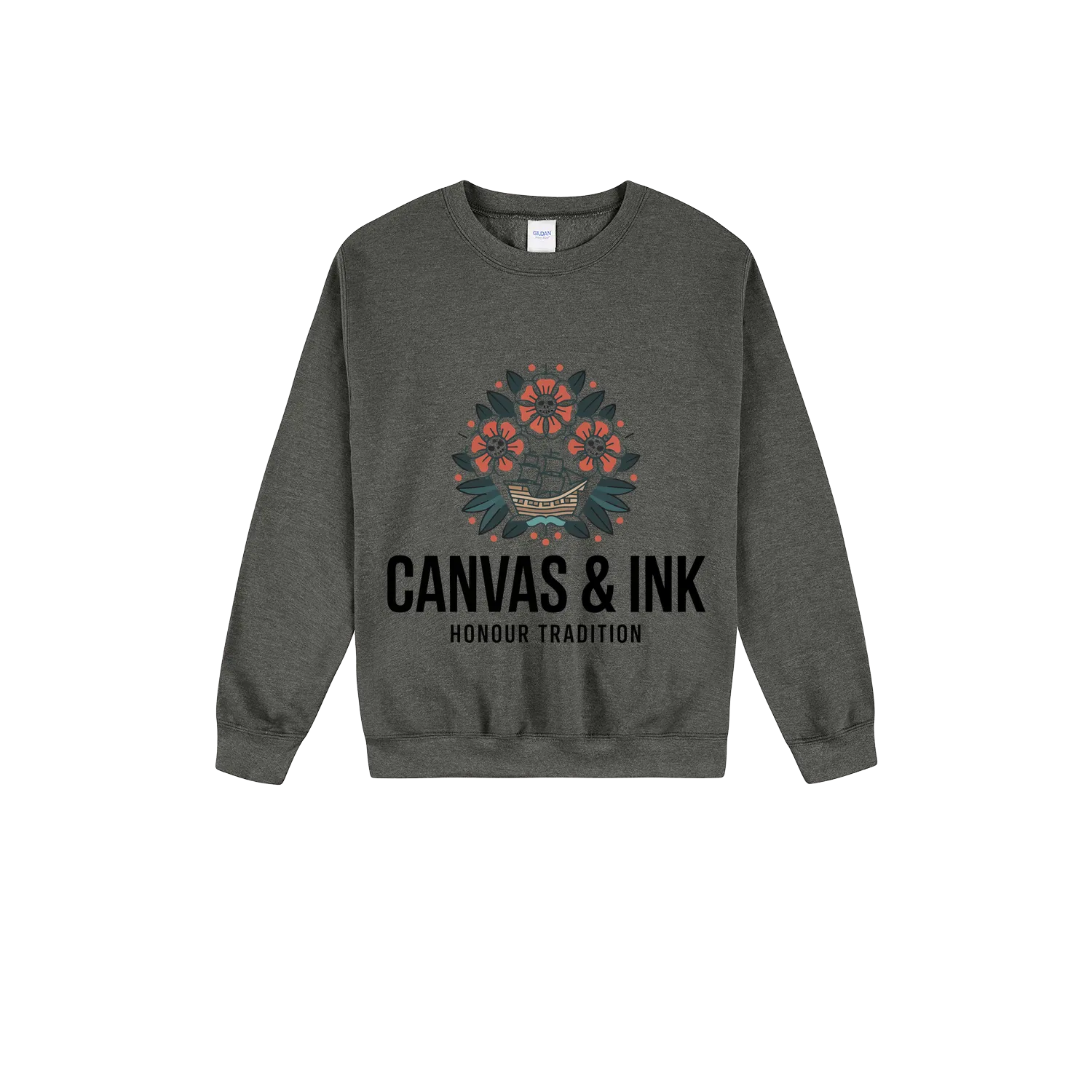 Dark Heather front flat lay