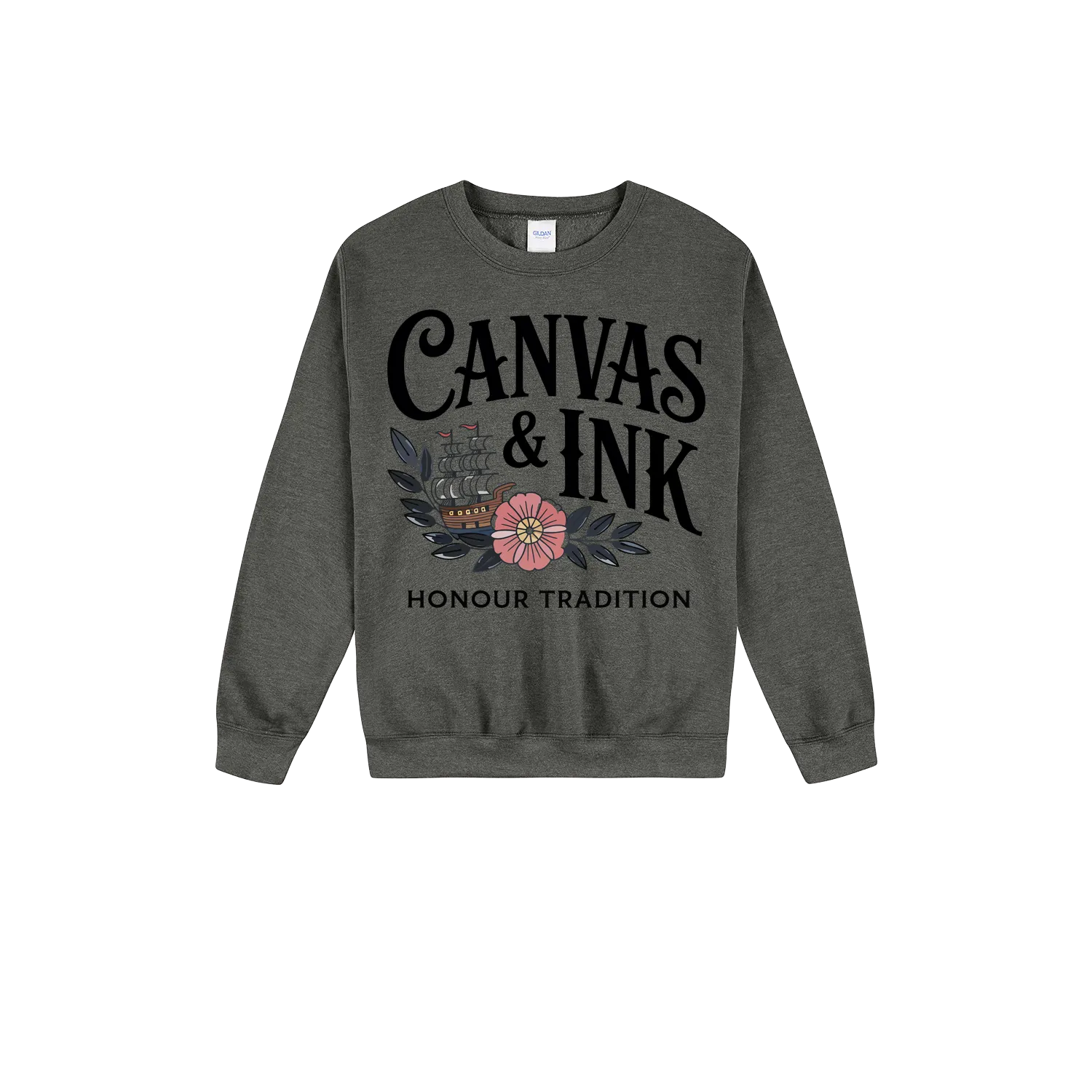 Dark Heather front flat lay