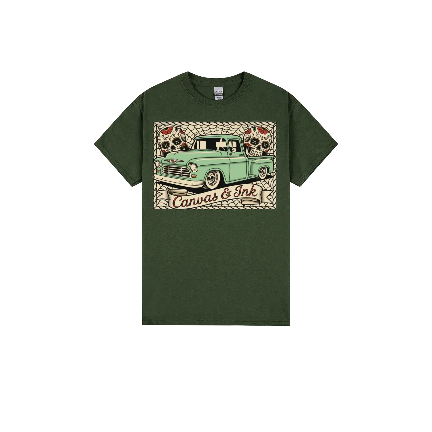 Forest Green front flat lay