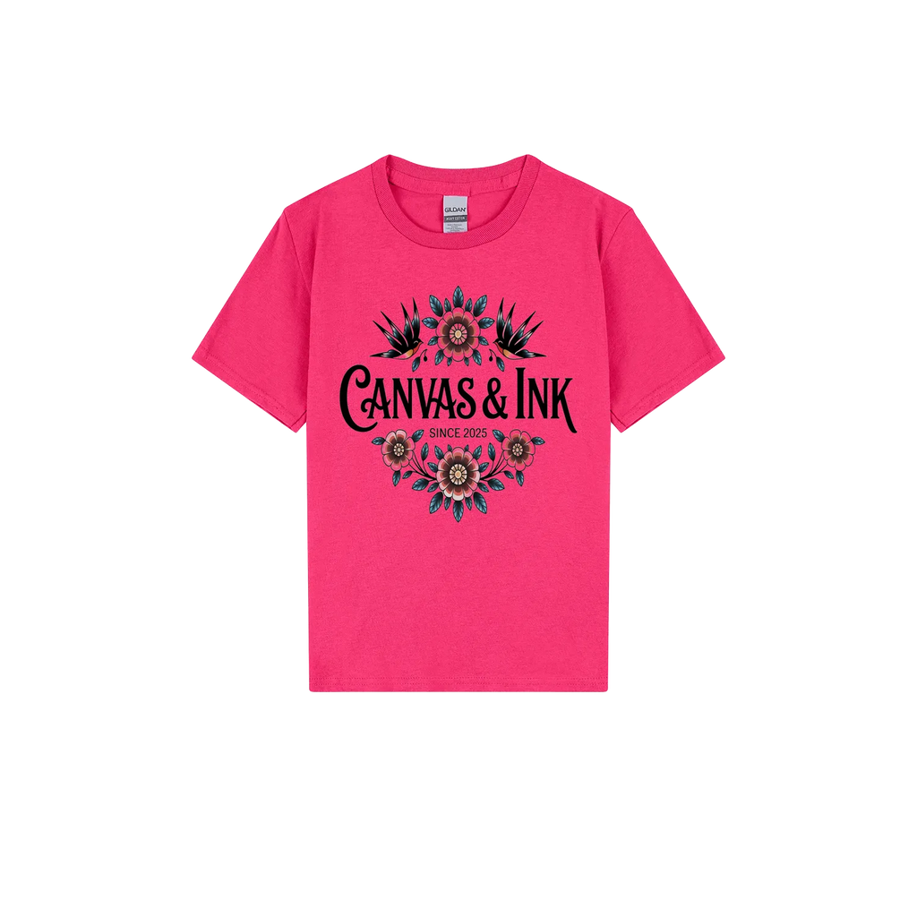 Heliconia front flat lay