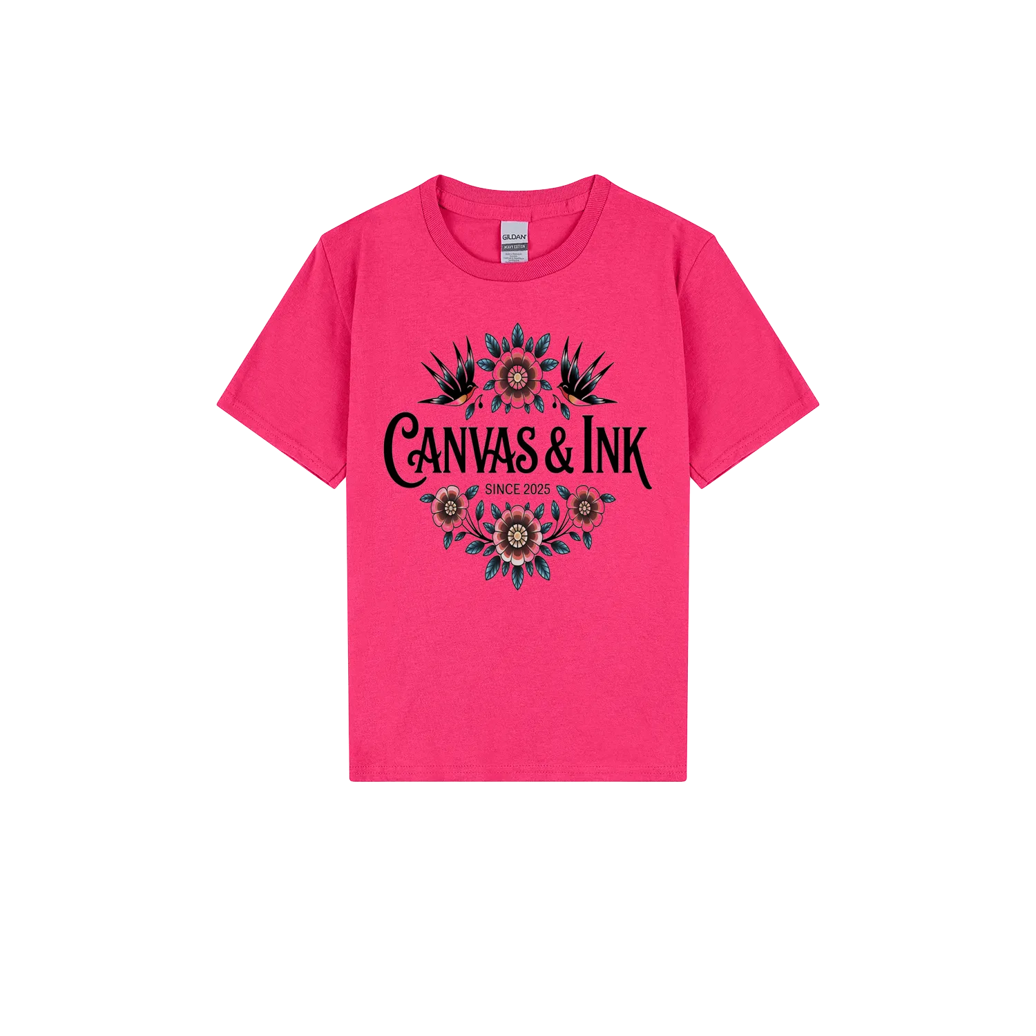 Heliconia front flat lay