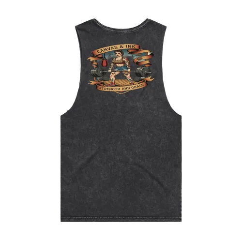 Barbell Betty Stonewashed Muscle Tank