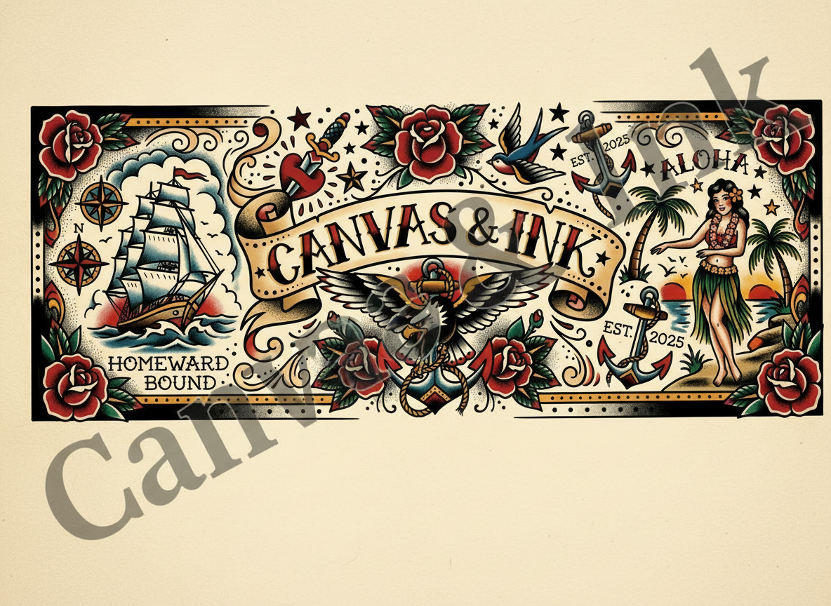 Sailor Jerry Style Canvas & Ink 11oz Mug