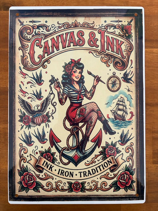Canvas & Ink Pinup Metal Sign