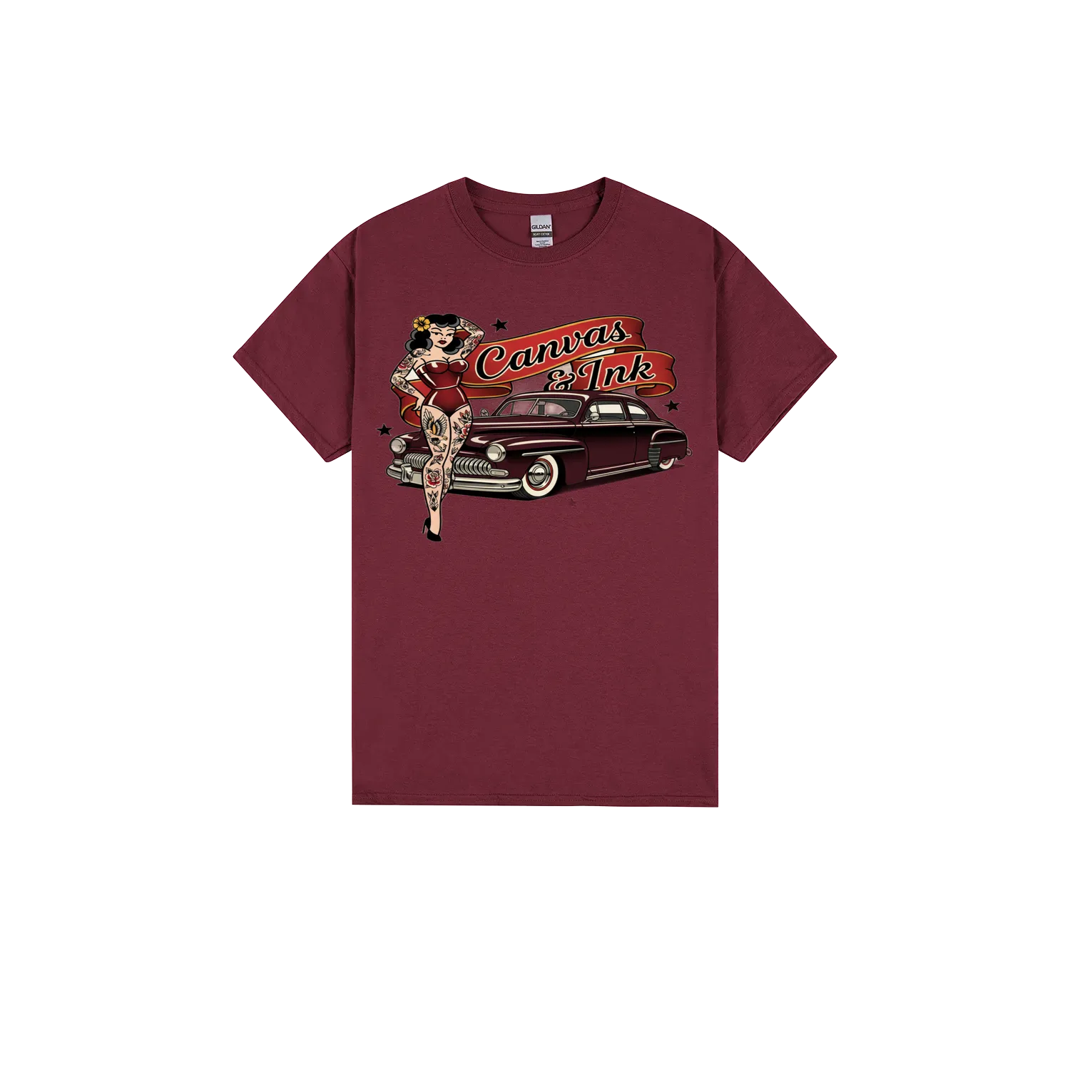 Maroon front flat lay