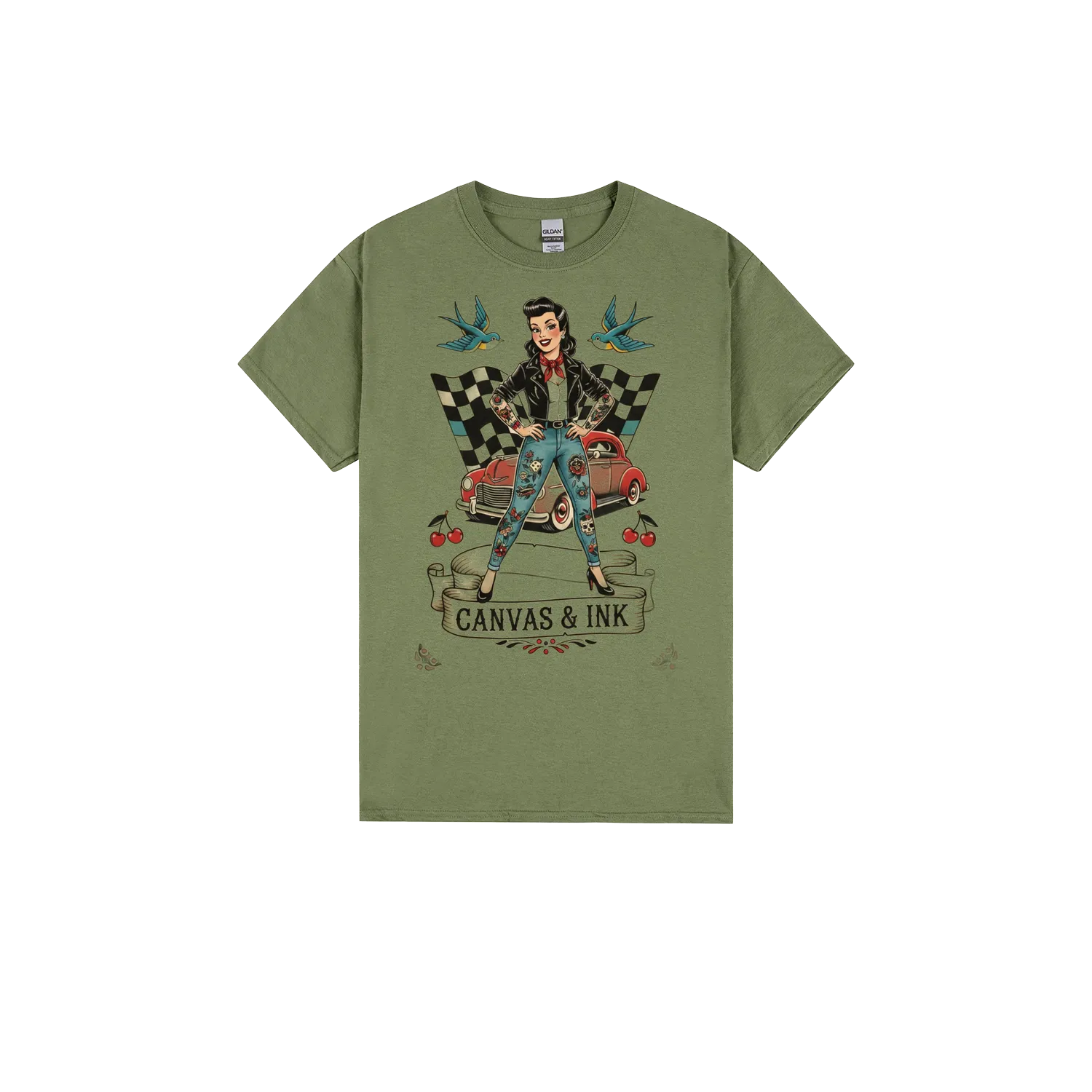 Military Green front flat lay