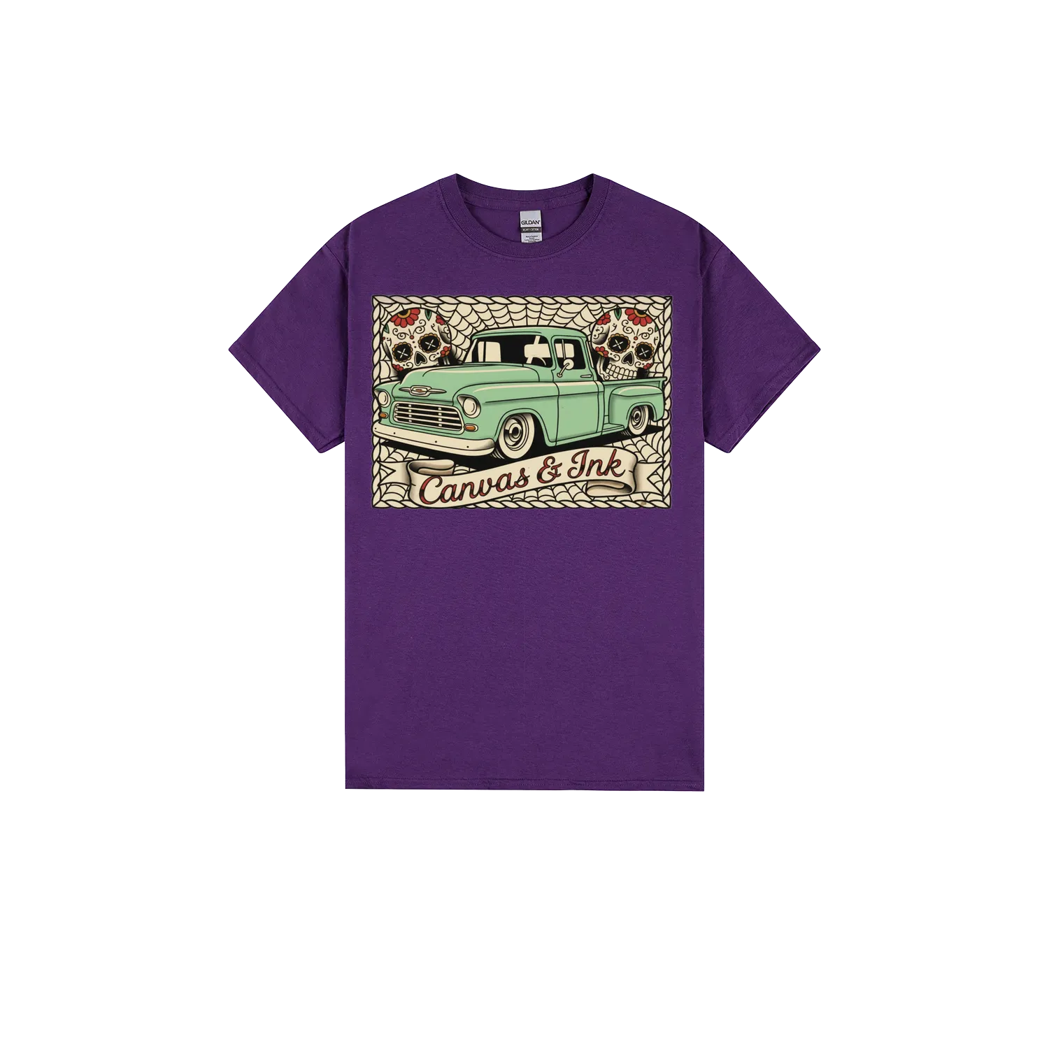 Purple front flat lay