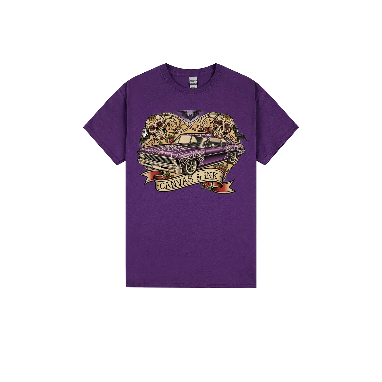 Purple front flat lay