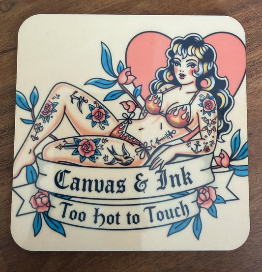 Cork Back Coaster - Too Hot To Touch